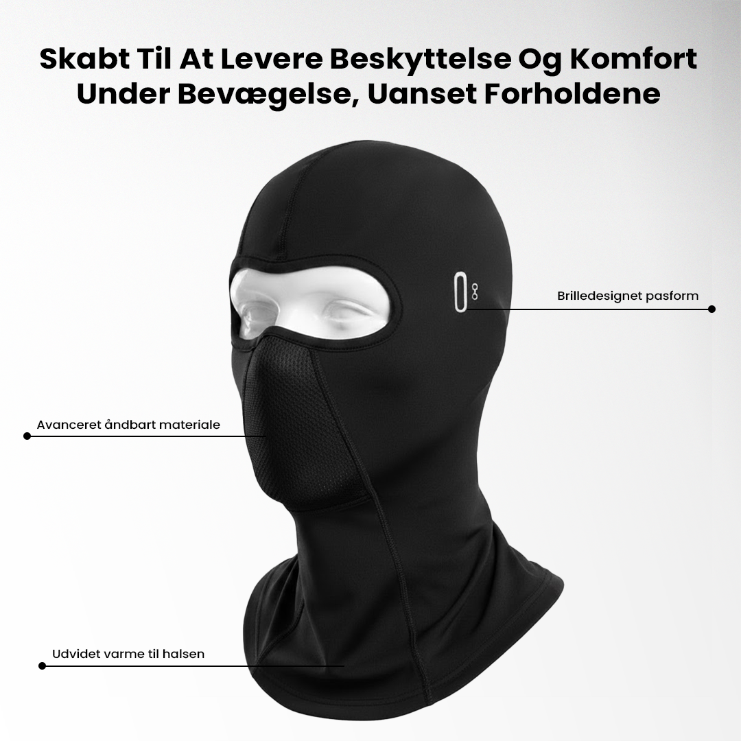 Vindafvisende cykelbalaklava termisk hals- og ansigtsdækning