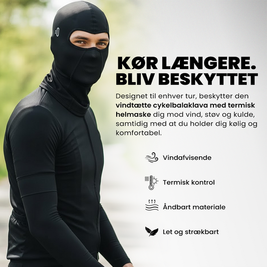 Vindafvisende cykelbalaklava termisk hals- og ansigtsdækning